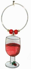 red wine glass charm
